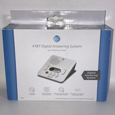 AT&T 1740 Digital Answering Machine System 60 Min Recording Time/Day Stamp EUC