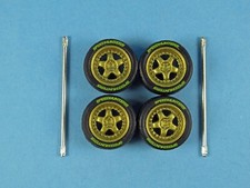 1/64 Wheels 1/64 Wheel and Tire Set Real Riders Work Meister Gold