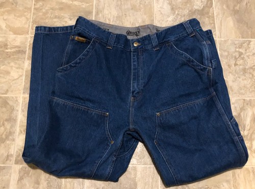 Men's ROCKY Brand Outdoor Carpenter Reinforced Work Pants Blue Jeans Size 40X30 - Picture 2 of 7