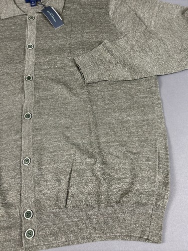 Peter Millar Collection Cardigan Sweater Linen Merino Wool XL Green MSRP $348 - Picture 2 of 7