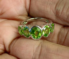 HSN Colleen Lopez Sterling Silver 5 Stone Oval Peridot Ring Size 5 — photo 5