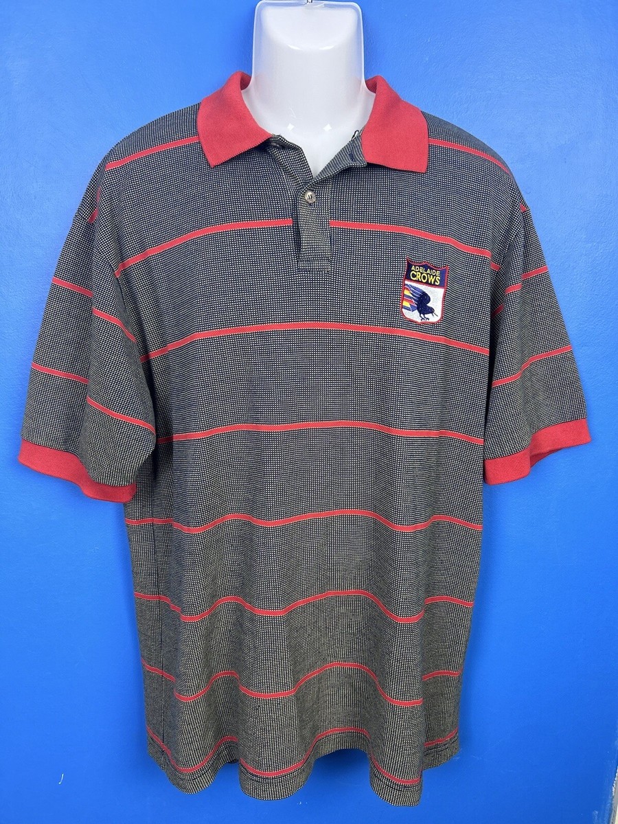 Adelaide Crows AFL Striped Polo Mens vintage ISC XL UK