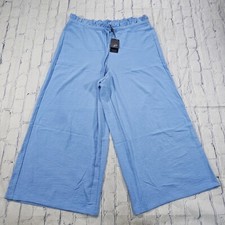 Adrianna Papell WOMENS SIZE XL Airflow Woven Wide Leg Pants Pearl Blue Textured