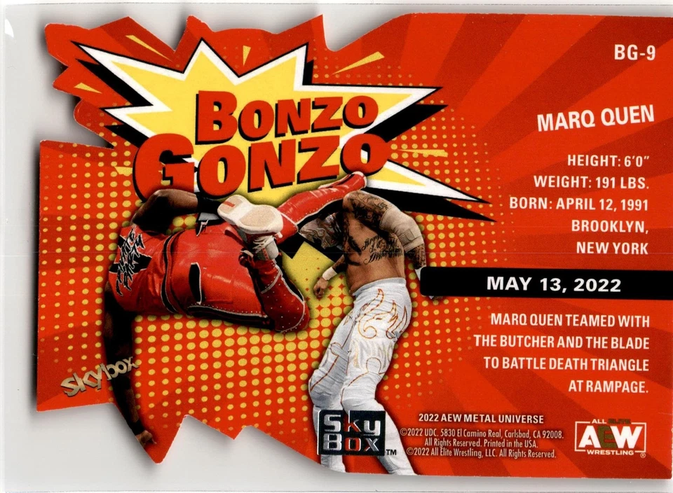 2022 SkyBox Metal Universe AEW #BG-9 Marq Quen Bonzo Gonzo - Image 2 of 2