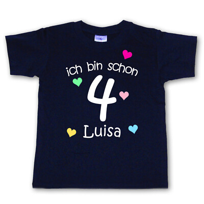 Geburtstag T Shirt  ich bin schon 4 mit Wunschnamen  WAHL Motiv Farbe  NEU