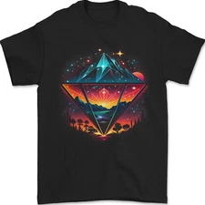 Futuristic Abstract Space Diamond Alien Mens T-Shirt 100% Cotton