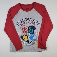 Harry Potter Hogwarts Wizarding World T-Shirt Mens XL Red Raglan Long Sleeve