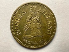 Pioneer Skateland Peoria, IL Roller Skating Rink Amusement Arcade Trade Token