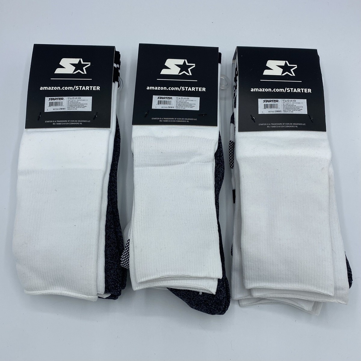 Starter Unisex Adult Socks White Large | Lot of 3 | eBay