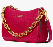Image of Kate Spade Jolie Convertible Red Leather Crossbody Bag KD908 NWT Purse $248 MSRP