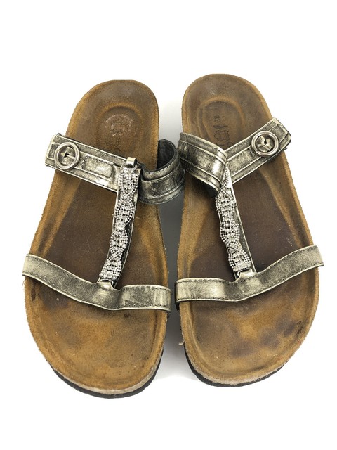 NAOT Malibu Slides Sandals Metallic Rhinestone T Strap Womens Size 38 / US 7 | eBay