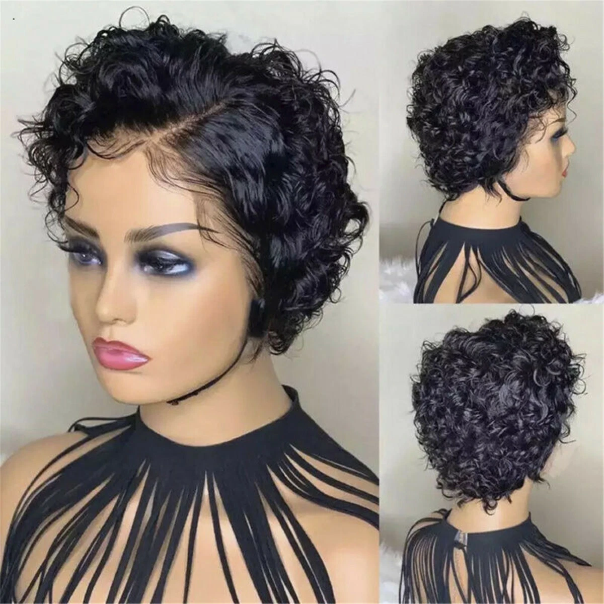 Ladies short cheap curly wigs