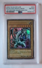Yu-Gi-Oh! LOB-001 [1st Edition] Blue-Eyes White Dragon PSA 8 NM AE