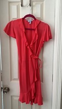 Draper James Coral Ruffle Wrap Dress