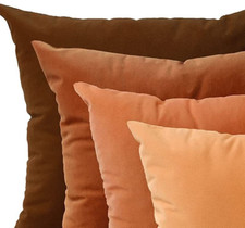 Pair  Brown Velvet Pillow Covers  18 x 18  2 COVERS
