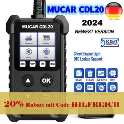 Nuevo MUCAR CDL20 AUTOMÓVIL OBD2 dispositivo de diagnóstico escáner de coche lector de errores herramienta