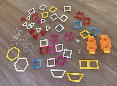 Magformers Konvolut Magnetformen und Farben mit Rollen 50 Stück