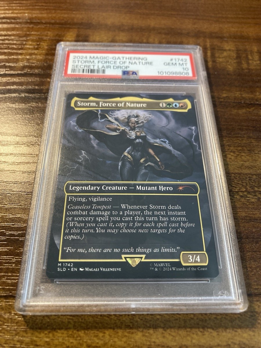 MTG✨STORM, FORCE OF NATURE Brdless✨SLD X MARVEL Storm PSA 10
