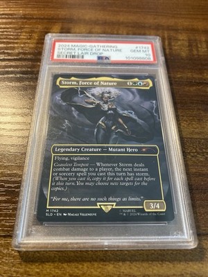 MTG✨STORM, FORCE OF NATURE Brdless✨SLD X MARVEL Storm PSA 10