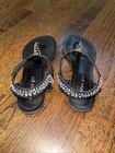 Madden Girl TRIIXIE Women's Flip Flop Thing Sandals, Black w/gems, Size 8 — photo 2