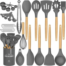 33 Pcs Silicone Kitchen Utensil Set with Holder, Heat Resistant Cooking Utensils