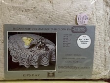 Vintage Nottingham Kips Bay Cotton Lace Tablecloth 60 X 80 Oblong Ivory New