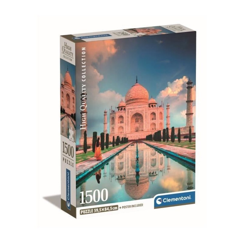 Taj Mahal puzzle Clementoni 1500p grand format avec poster pour adulte