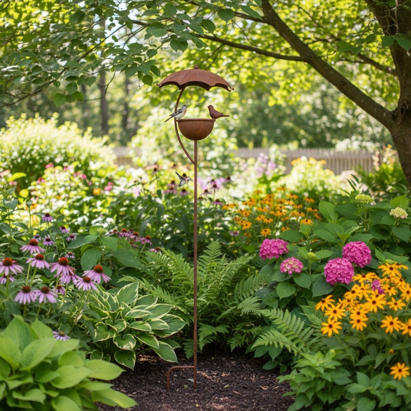 Mangeoire à planter dôme parapluie pour observer les oiseaux depuis votre terrasse