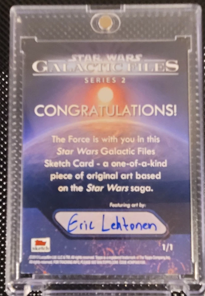 Topps Star Wars Galactic Files Series 2 Lehtonen cartão de esboço panorâmico 1/1 - Imagem 2 de 2
