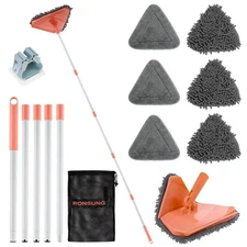 Wall Cleaner Triangle Mop with 82'' Long Handle - Wall Scrubber, Cleaning Was...