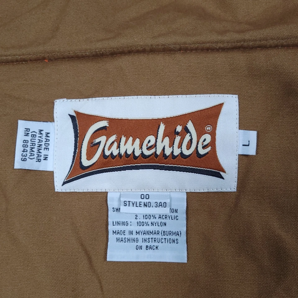 Gamehide Vest Men Large Brown Blaze Orange Hunting Shooting Quilted Bird Pouch - Image 4 of 4