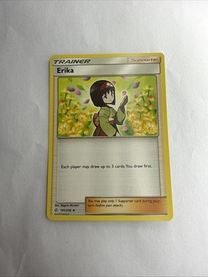 Pokémon Karten TCG Sonne & Mond Kosmische Finsternis 191/236 Erika Trainer Pack Frisch