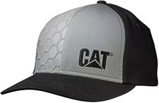 Caterpillar CAT Equipment Two Tone Honeycomb Design Gray  Black Snapback Hat