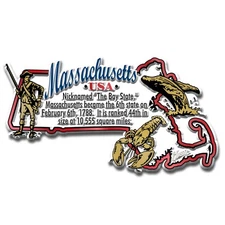 Massachusetts Information State Magnet by Classic Magnets, 3.8" x 2.1"