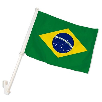 Brazil Double Sided Car Flag Brazilian Car Window Flag Brazil Flag