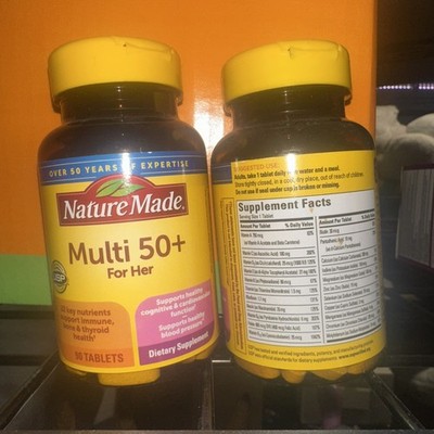 Pack of 2 Nature Made Multi 50+ For Her Multivitamin Tablets Supplement 07/2026