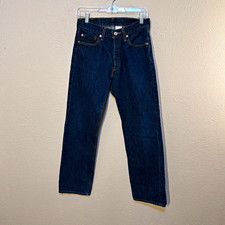 Levi  s Vintage Dark Wash Blue Denim Jeans Straight Leg Regular Fit Mid Rise