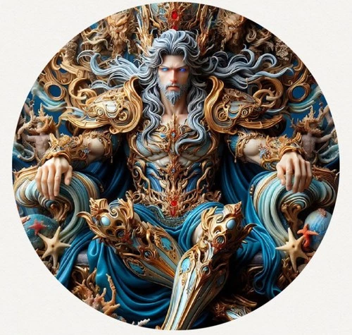 Hayleybug 1 oz Olympians Poseidon Ruler of Tides silver Round w/ COA POP 15