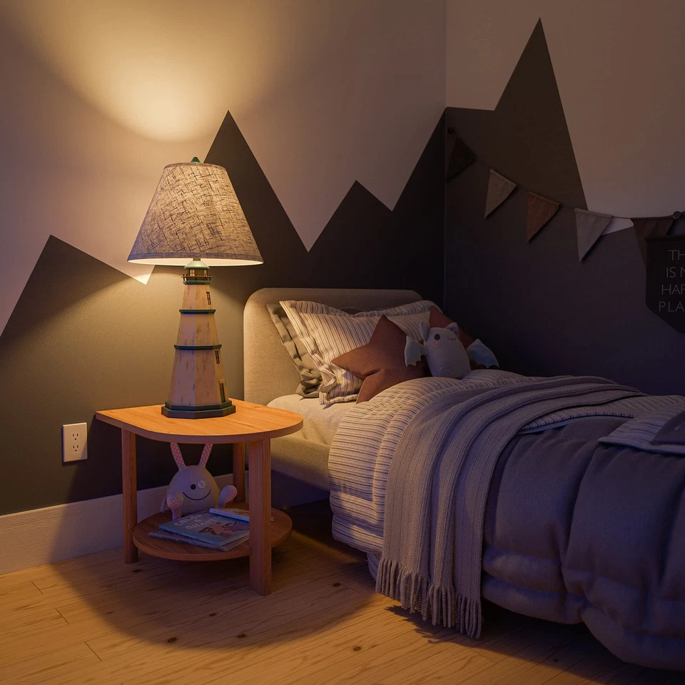 Lámpara de mesa Nantucket 20140AW con acabado blanco antiguo, estilo informal, 31" Hei... Foto 4 de 4