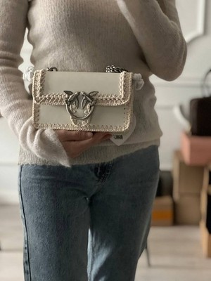 NEW Pinko Love Bag mini ivory white mini crossbody  