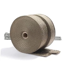  2" x 50' Titanium Exhaust Header Heat Wrap 2 Rolls with 20PCS 11.8 Inch 