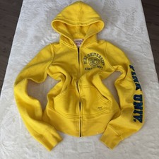 VINTAGE Victoria's Secret University Of Pink Full Zip Hoodie XS Yellow RARE Y2K