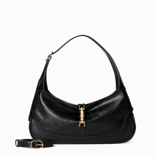 NEW GUCCI Jackie Slim Medium Shoulder Bag 863137 Black Leather Japan Authentic