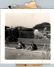 1940s American Suburban Pool Scene Silver Gelatin Print Two Women Swimwear