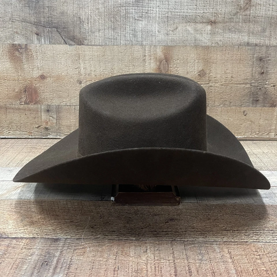 Men's 100X Western Cowboy Felt Hat Tejana Genuine Wool Vaquera Estilo Taco Brown - Image 2 of 4