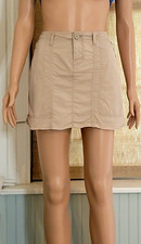 Old Navy Women's Khaki Skirt w/Riveted Slash Pockets Finged Hem Size 6