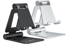2 Pack Nulaxy Dual Folding Cell Phone Stand Fully Adjustable Foldable Desktop