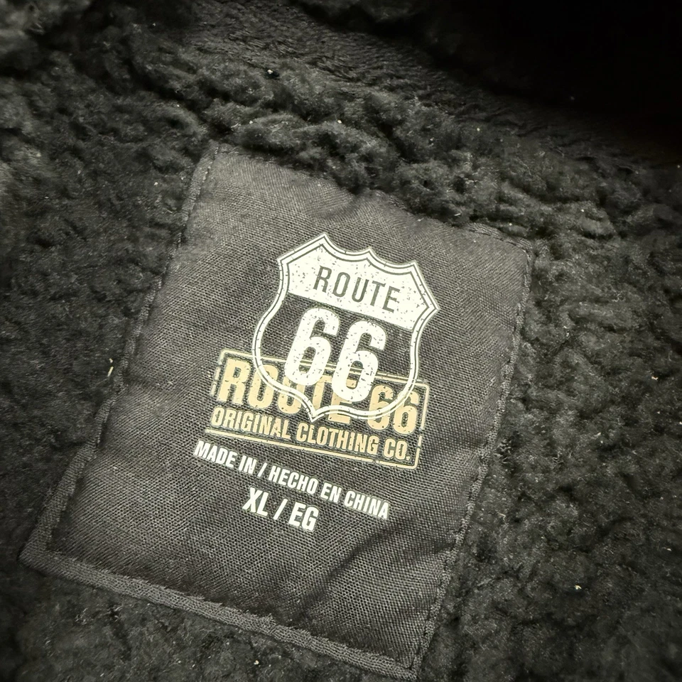 Sudadera con Capucha Patinadora Forrada Sherpa Y2K Route 66 De Colección Cyber Mall Gótica Mediana Para Hombre’s Foto 4 de 4