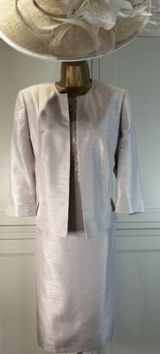 Jacques Vert UK 18/20 Nerz Kleid Jacke Hochzeit Mutter Braut Bräutigam Gast Outfit