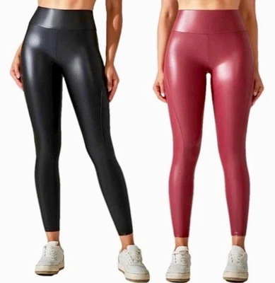 Leder-Look Leggings – Hohe Taille, eng anliegend, stylisch ... Size. S - 2XL - Bild 1 von 4